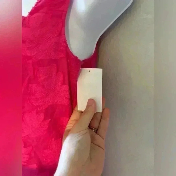 BOSS Hugo Boss DITEVA SLEEVELESS COTTON BLEND SHEATH DRESS IN FLAMINGO - Picture 7 of 8